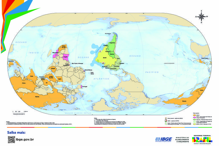 Campanha internacional questiona distorções do mapa-múndi e propõe nova projeção - Imagem do artigo original