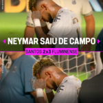 Ao sair de campo Neymar colocou os dedos nos dois ouvidos enquanto cruza o tunel da Vila Belmi