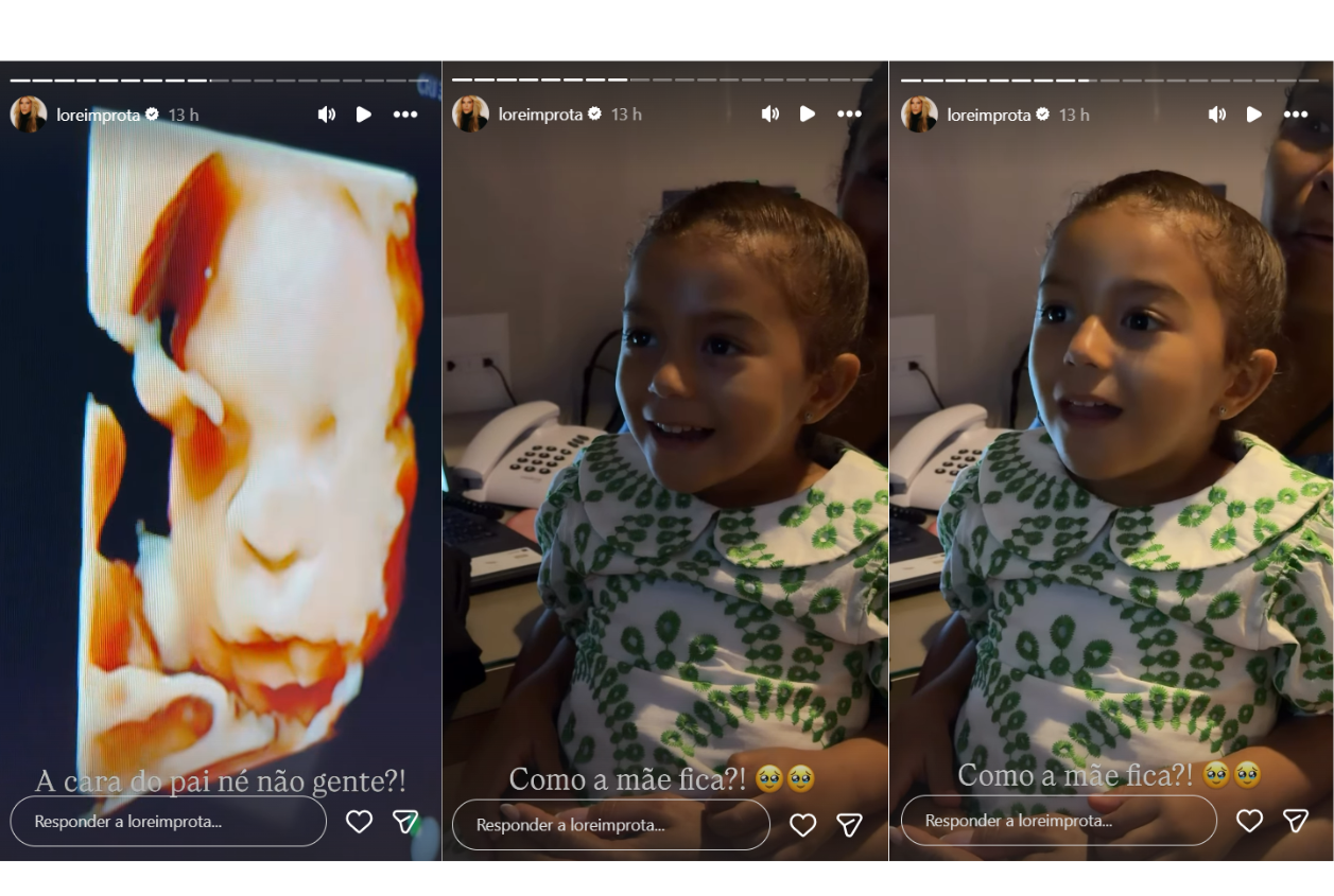 foto que amor lore improta encanta ao mostrar reacao da filha ao ver ultrassom do irmao 1