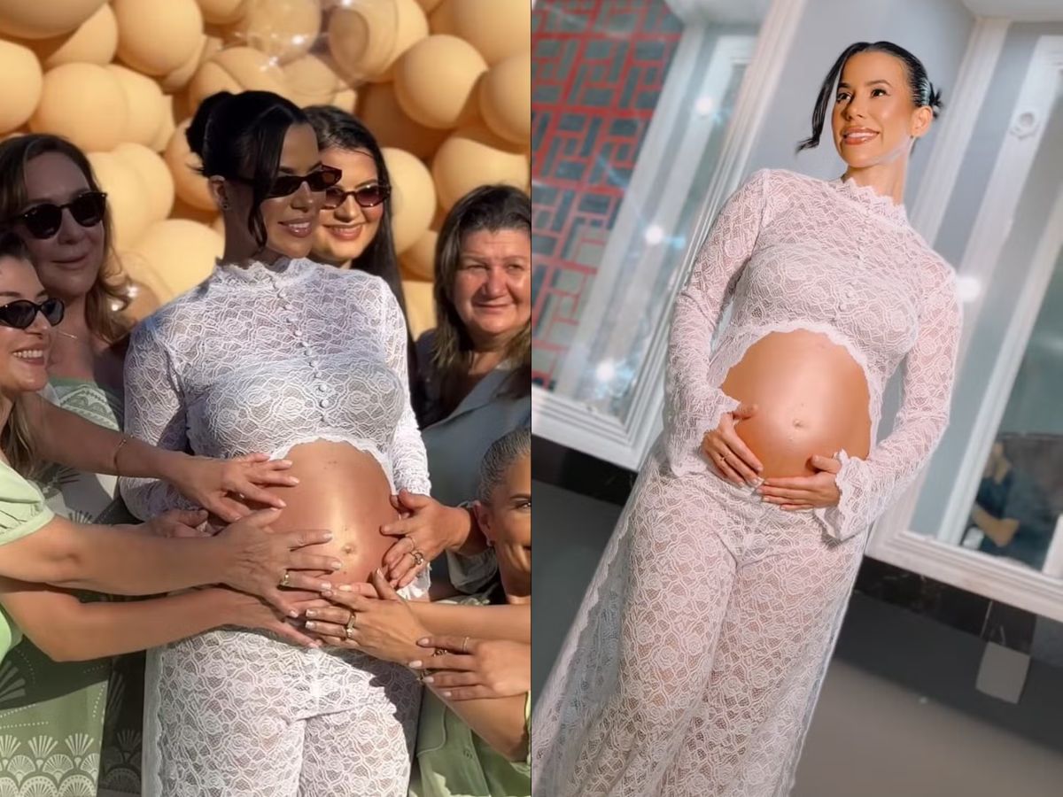 Larissa Tomásia revela que espera um menino em chá surpresa
